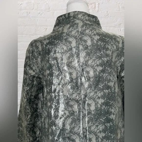 VTG Cole Haan Gray Lace Raincoat Jacket Details Sz S/M Rare Old Money Designer - Picture 9 of 13